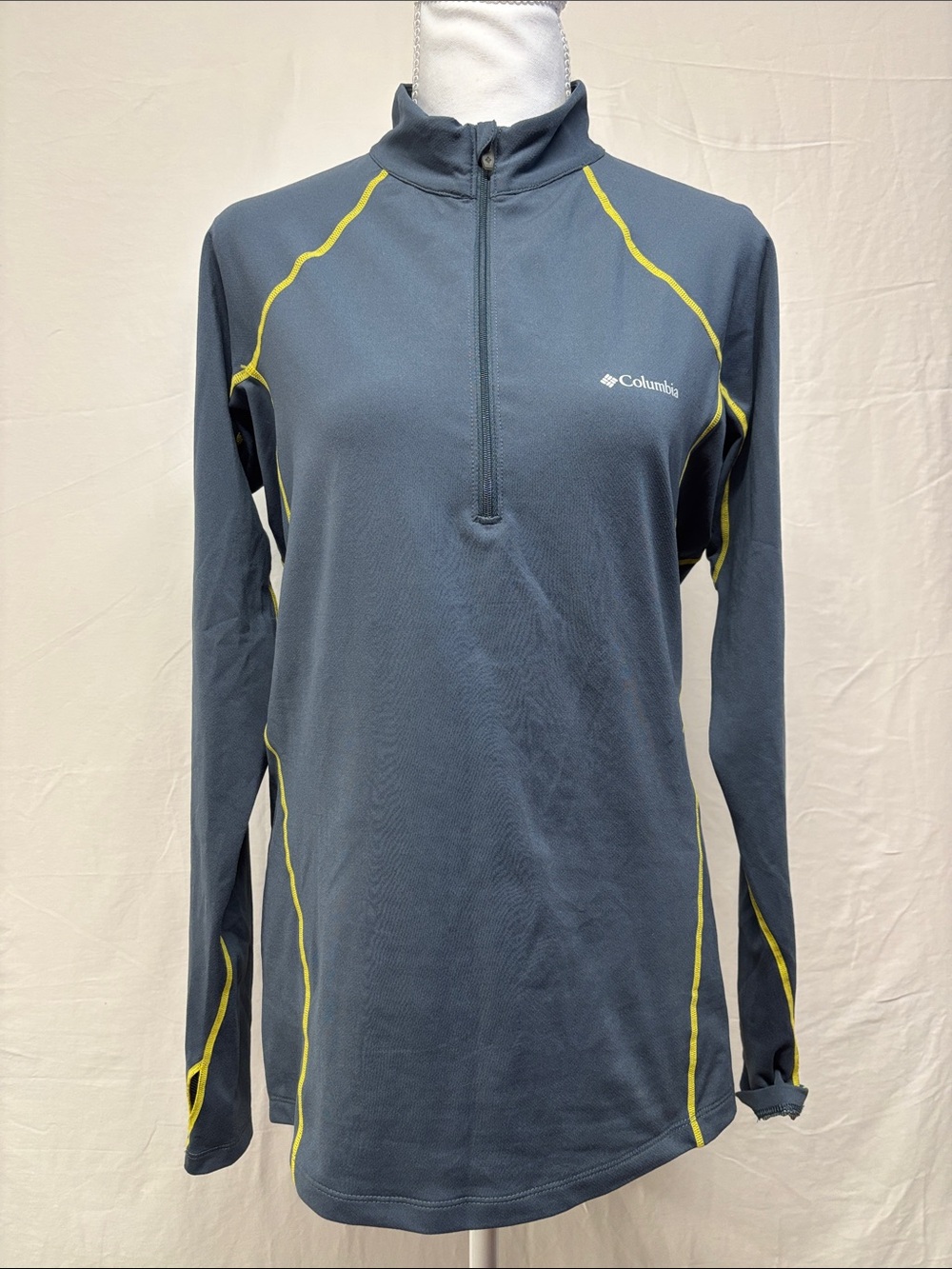 Columbia OmniHeatWomen's Slate Blue/Gray Long-Sleeve with Yellow Accents